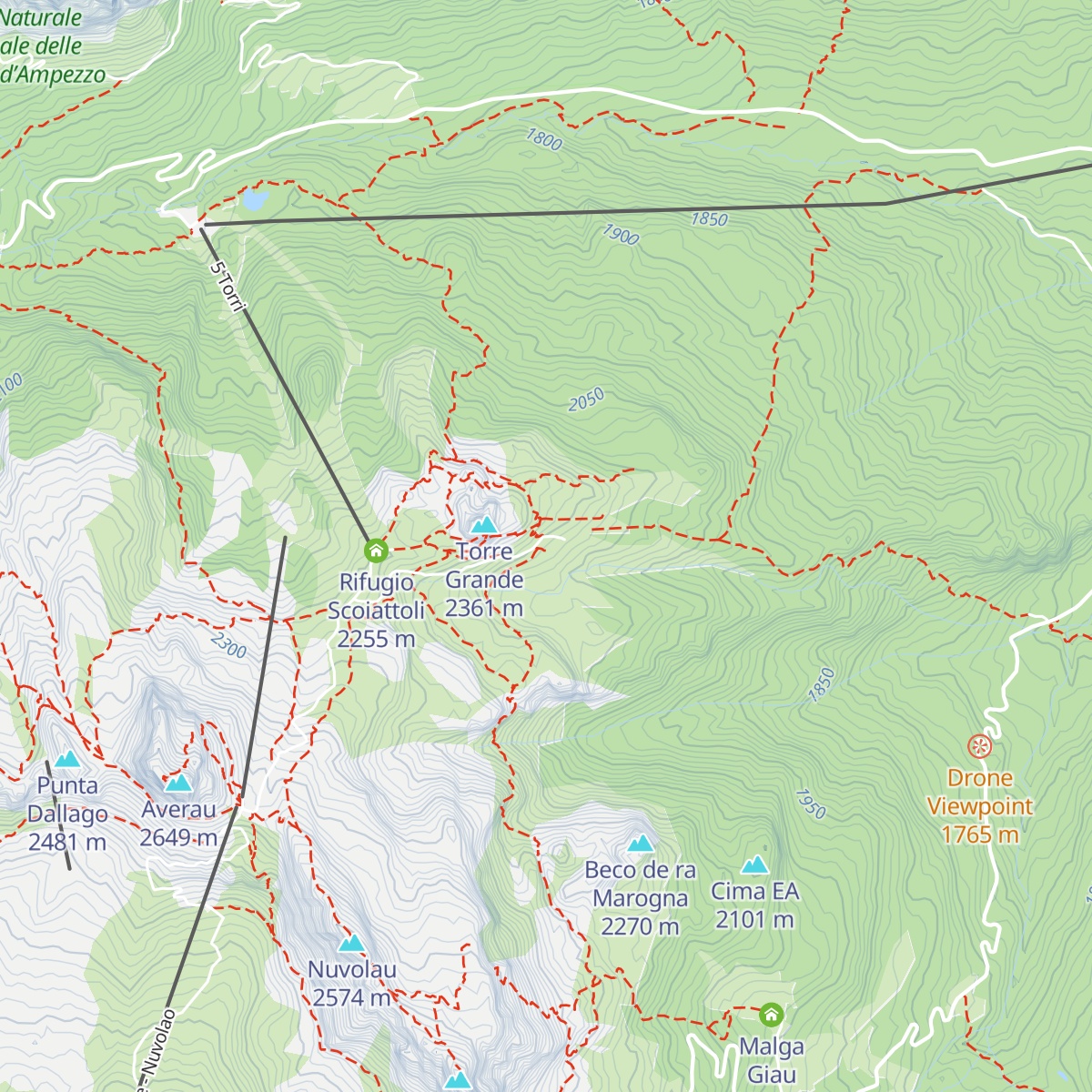 Rifugio Cinque Torri map