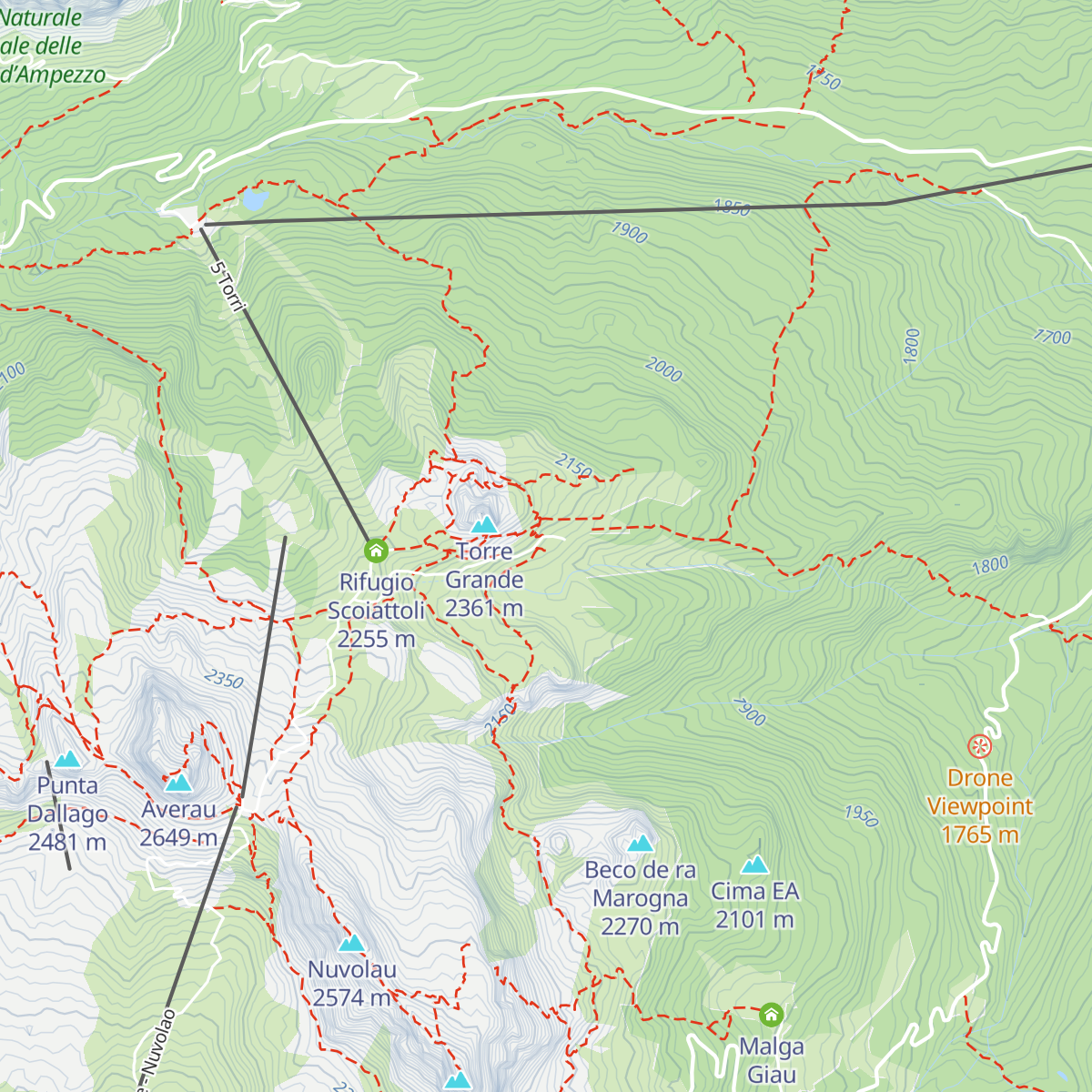Rifugio Cinque Torri map