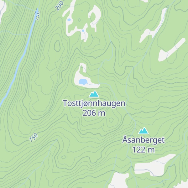Map of Tosttjønnhaugen