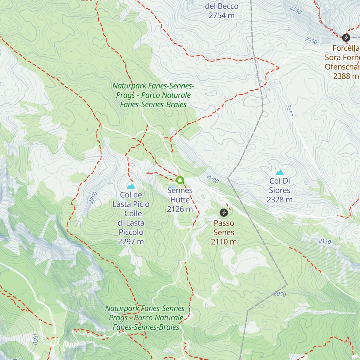 Sennes Hütte map