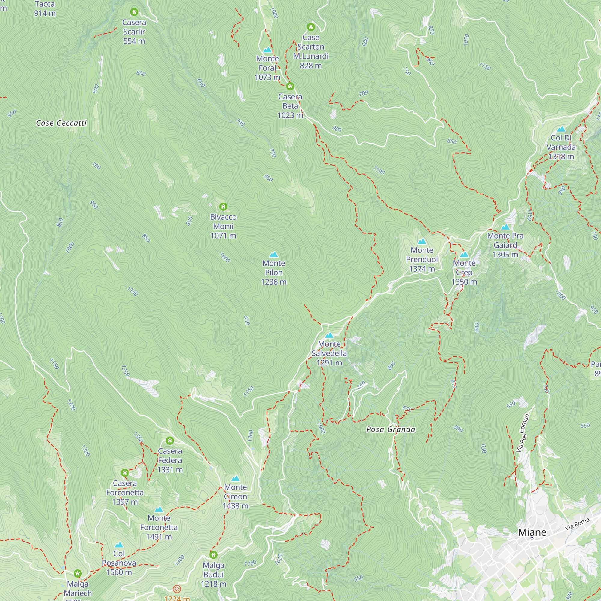 Bivacco Salvedella Vecia map