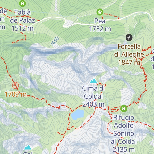 Map of Monte Coldai