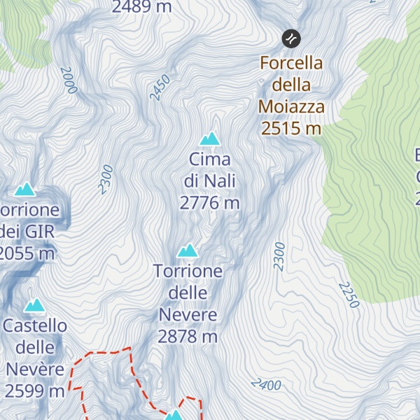 Map of Moiazza Nord