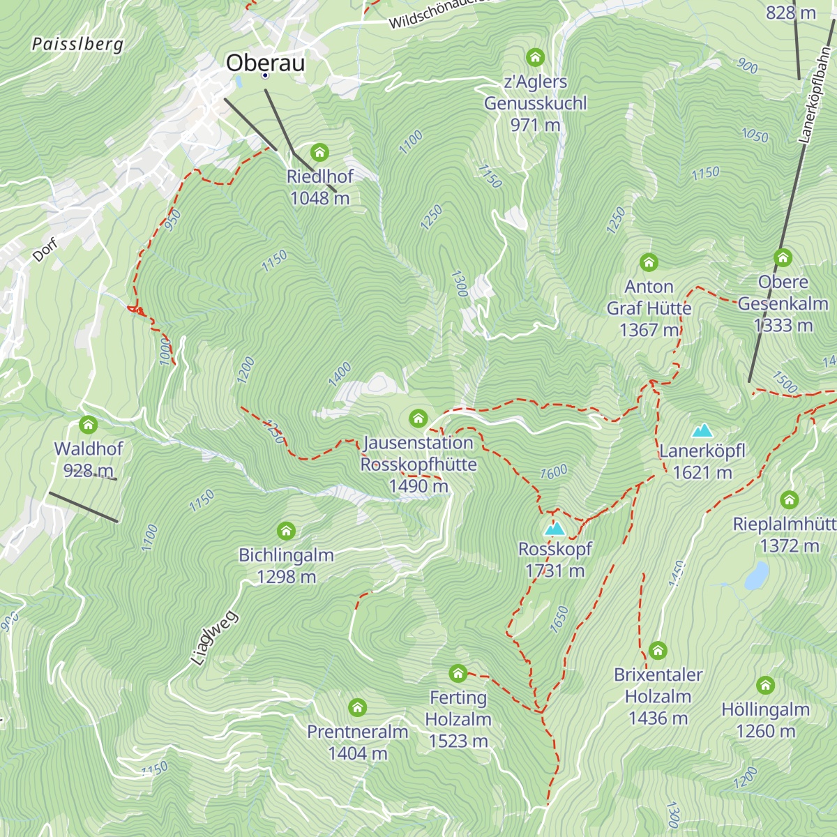 Jausenstation Rosskopfhütte map