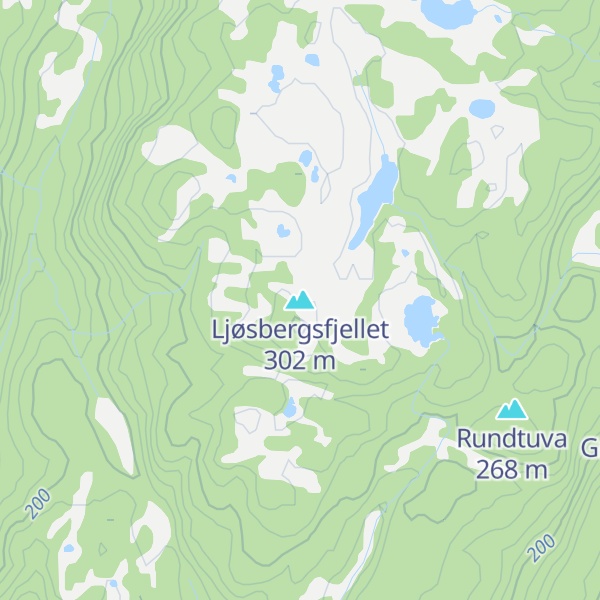 Map of Ljøsbergsfjellet
