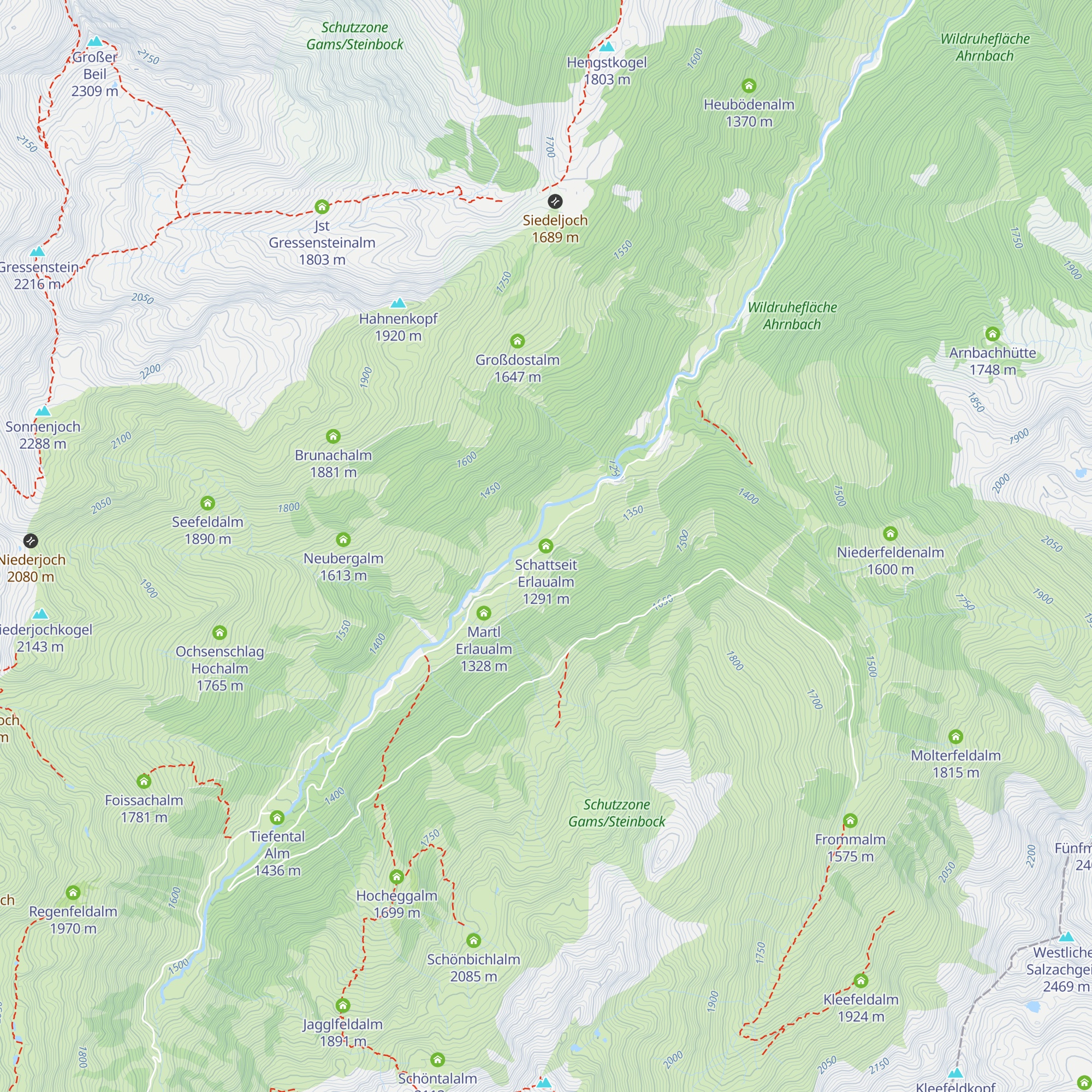 Schattseit Erlaualm map