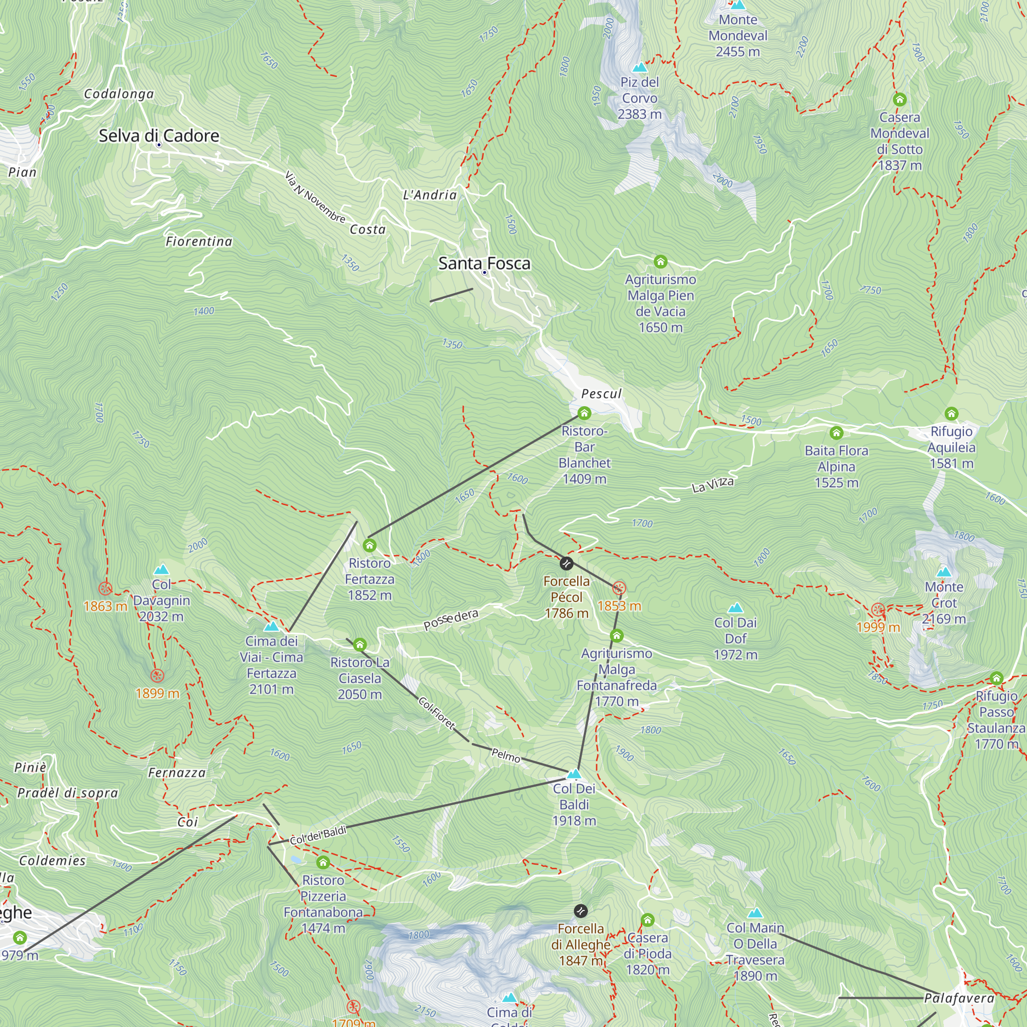 Rifugio Salander map