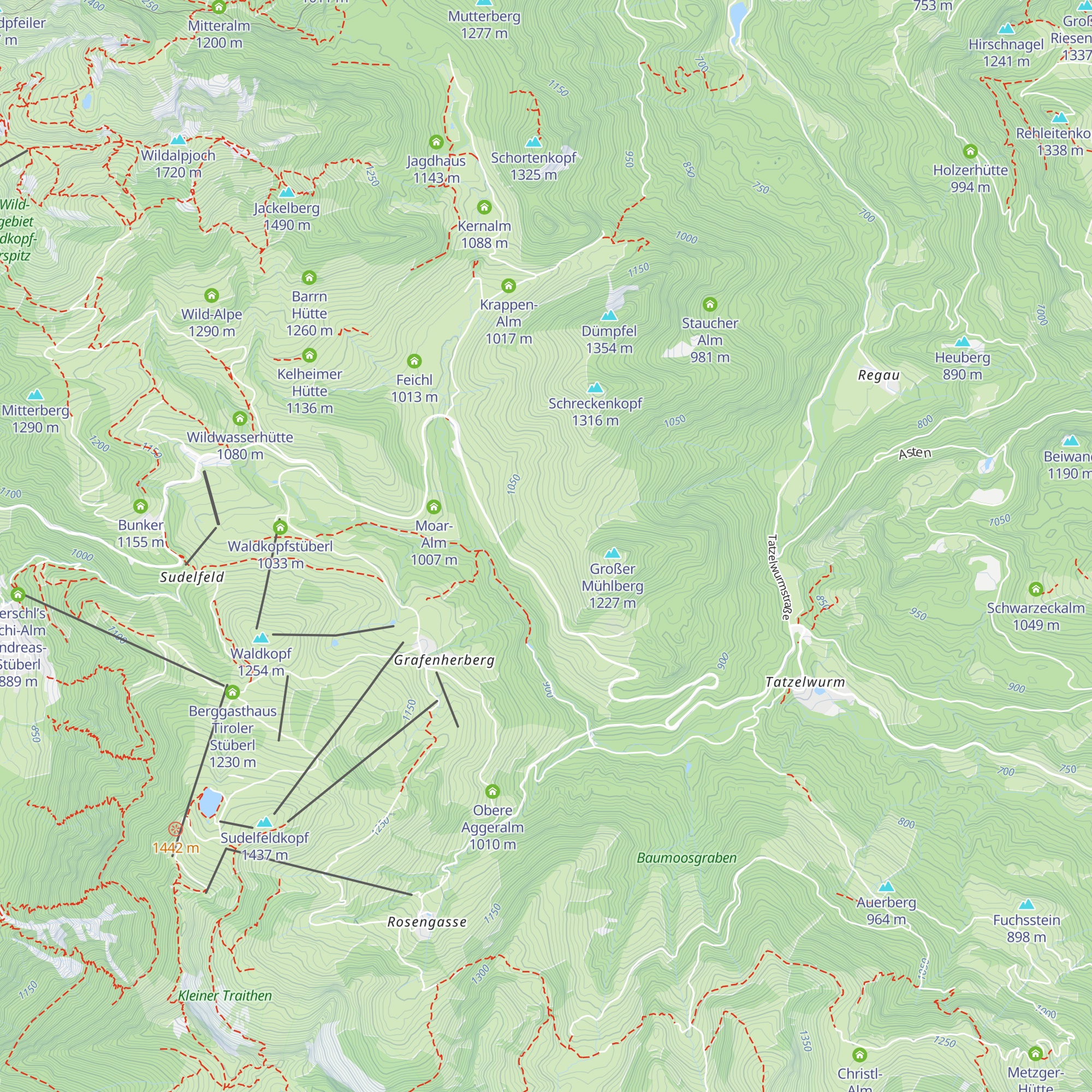Rieder-Alm oder Obere Mühlberg-Alm map