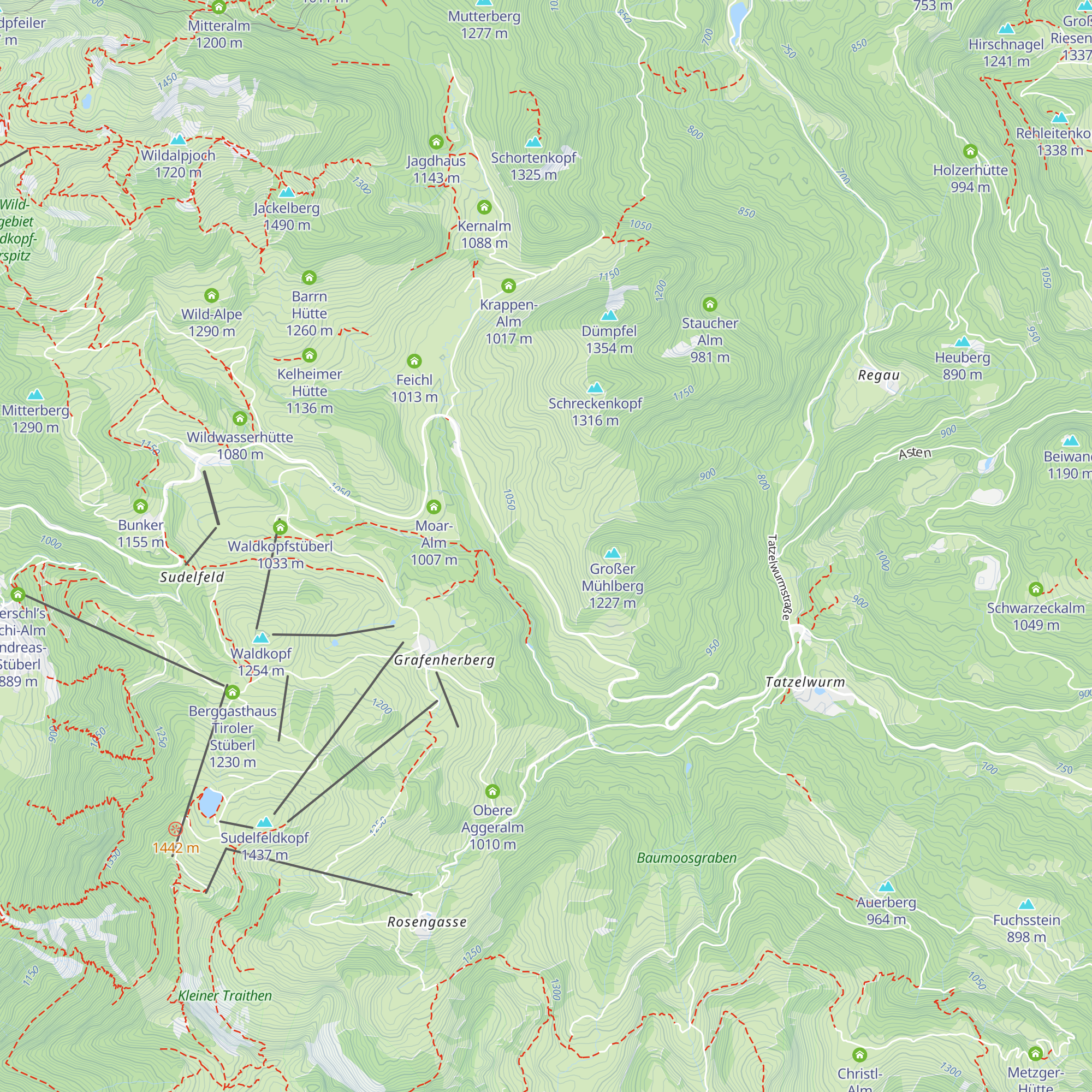 Rieder-Alm oder Obere Mühlberg-Alm map