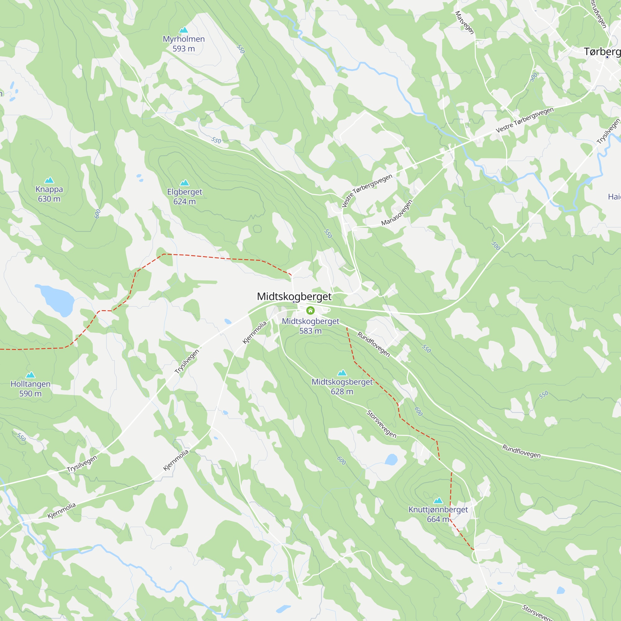 Midtskogberget map