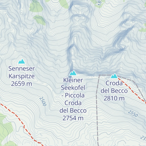 Map of Kleiner Seekofel - Piccola Croda del Becco