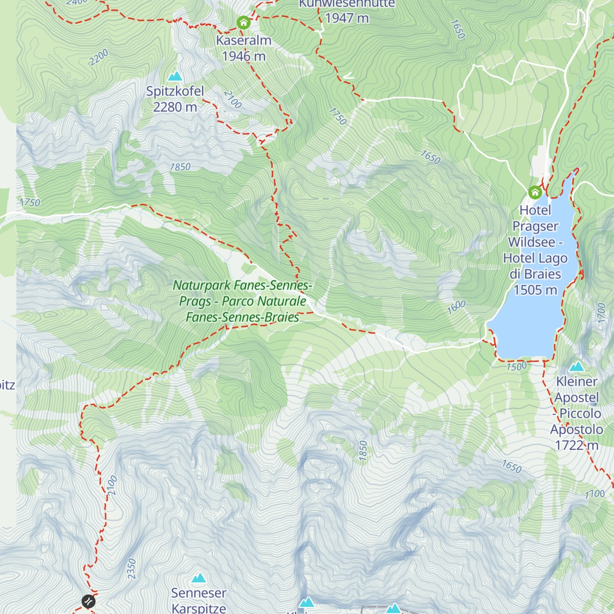 Grünwaldalm - Malga Foresta map