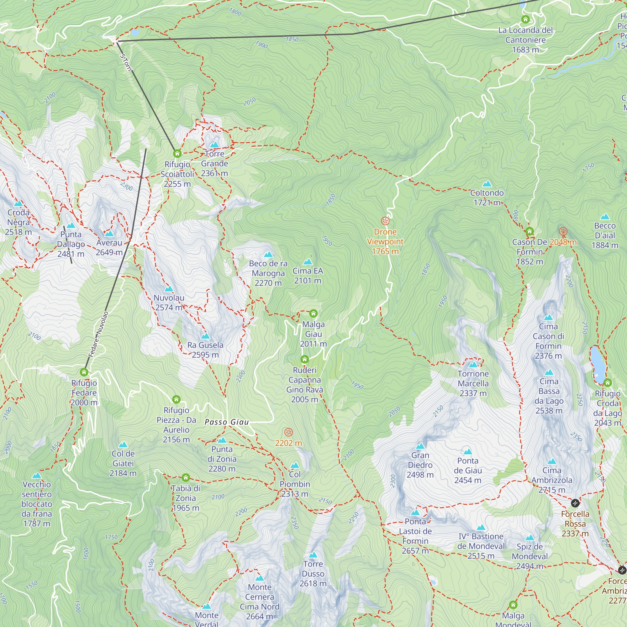 Malga Giau map