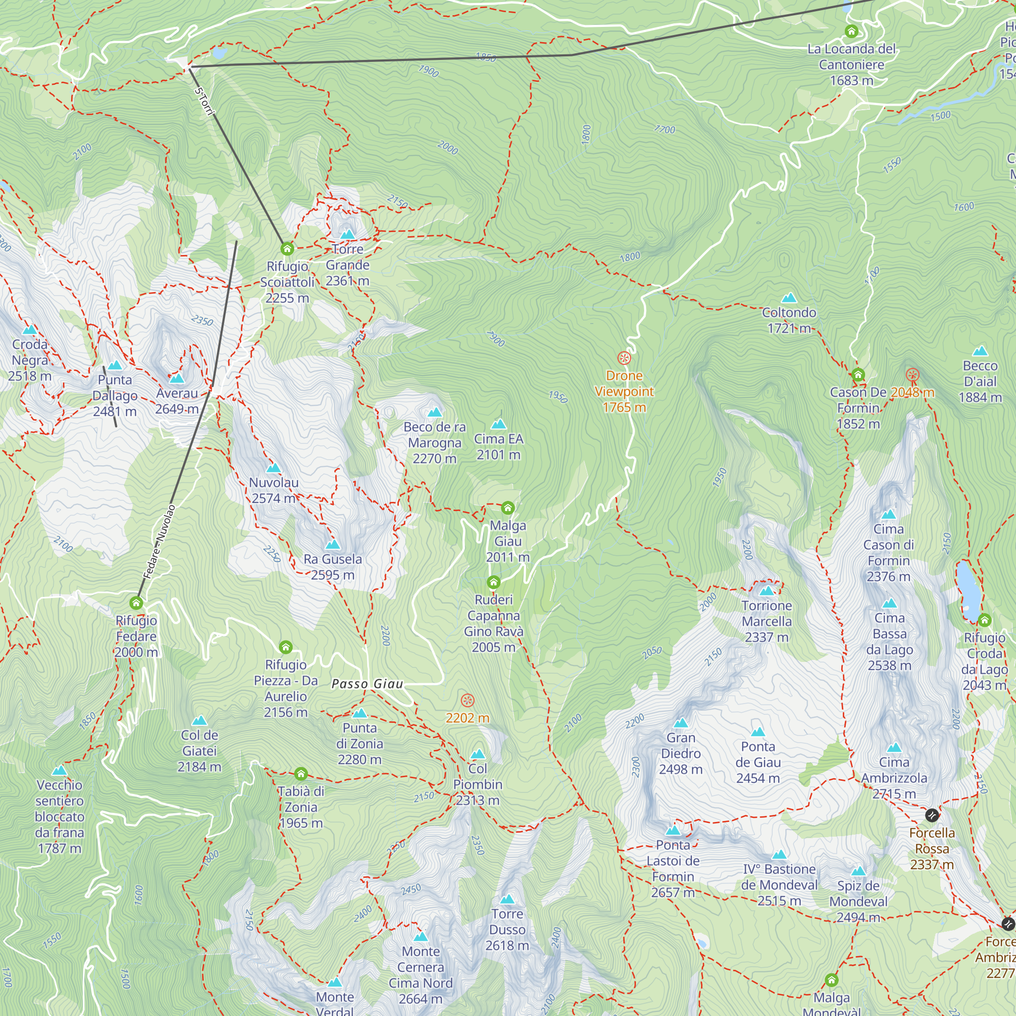 Malga Giau map