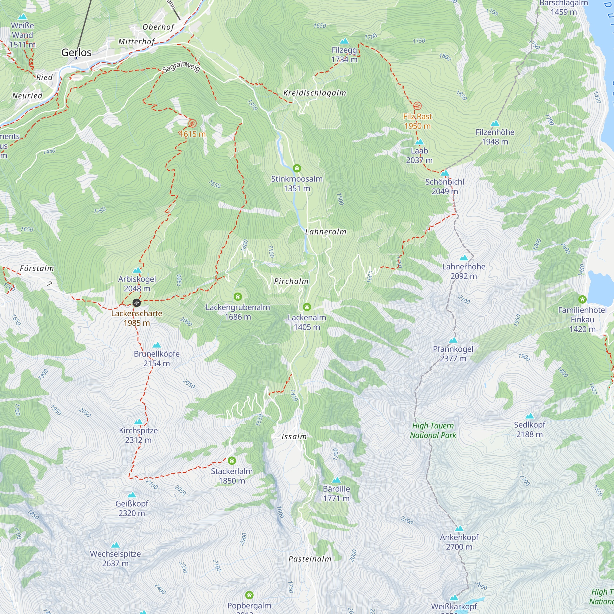 Lackenalm map