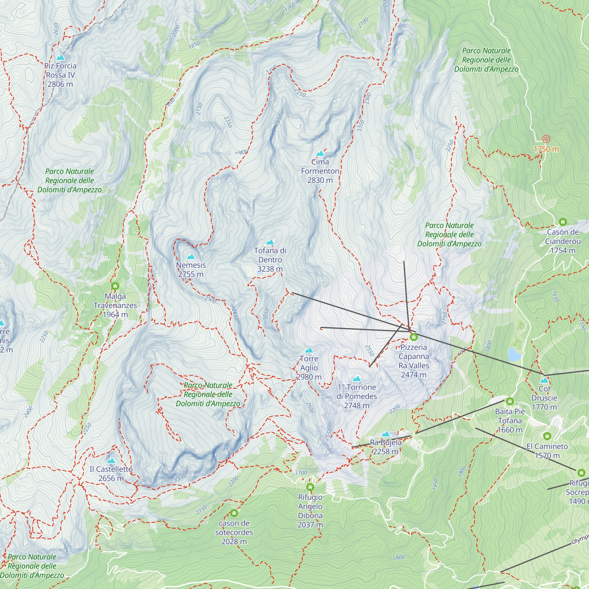 Rifugio Cima Tofana map