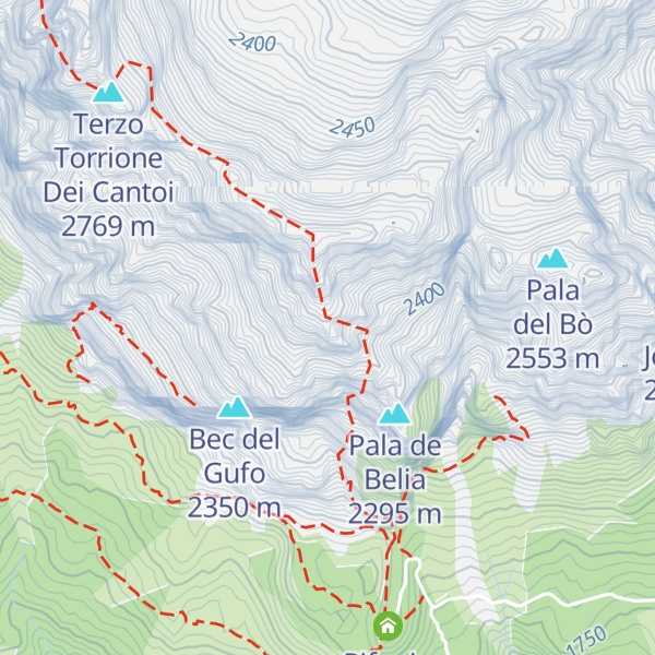 Map of Cima Cattedrale