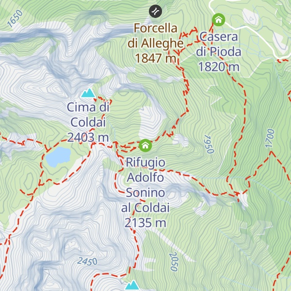 Map of Rifugio Adolfo Sonino al Coldai