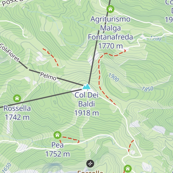 Map of Col Dei Baldi