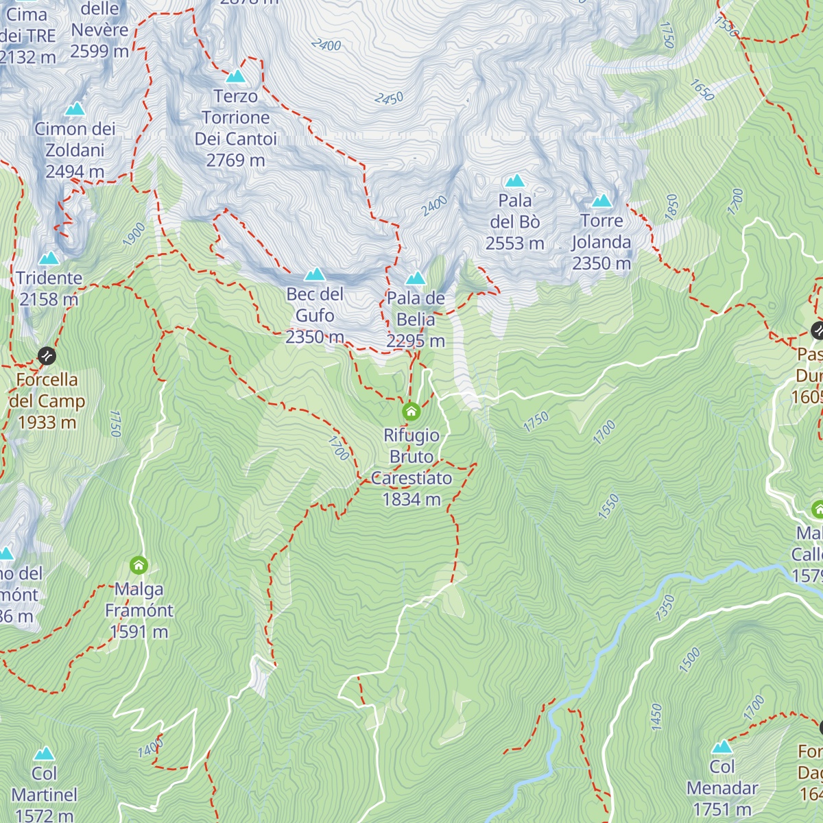 Rifugio Bruto Carestiato map