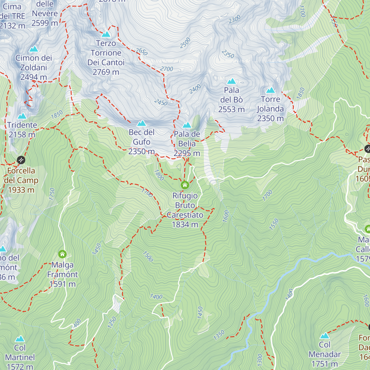 Rifugio Bruto Carestiato map
