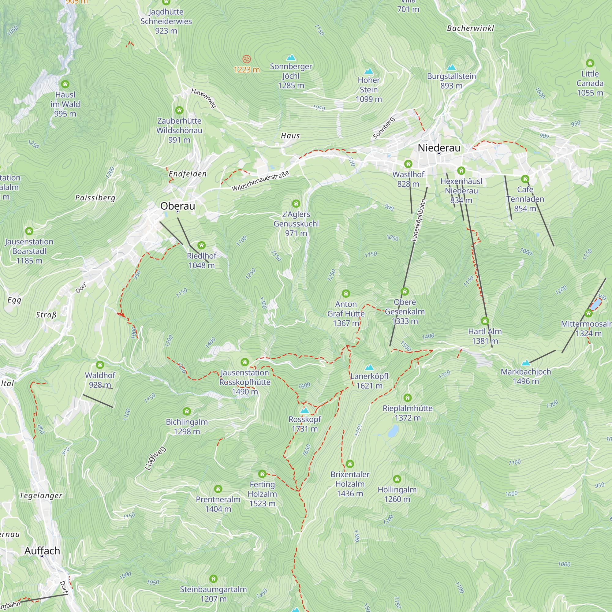 Unterbaumgartenalm map