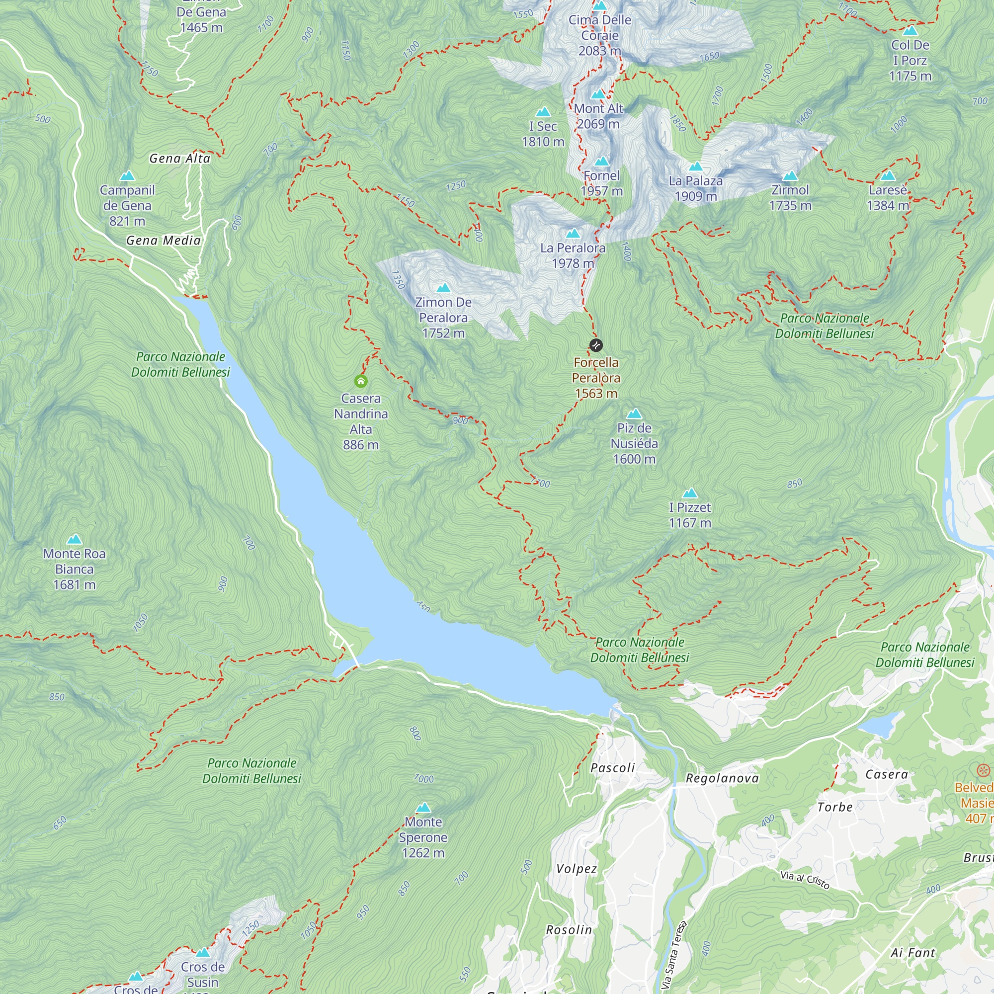 Casera Nusieda Alta map