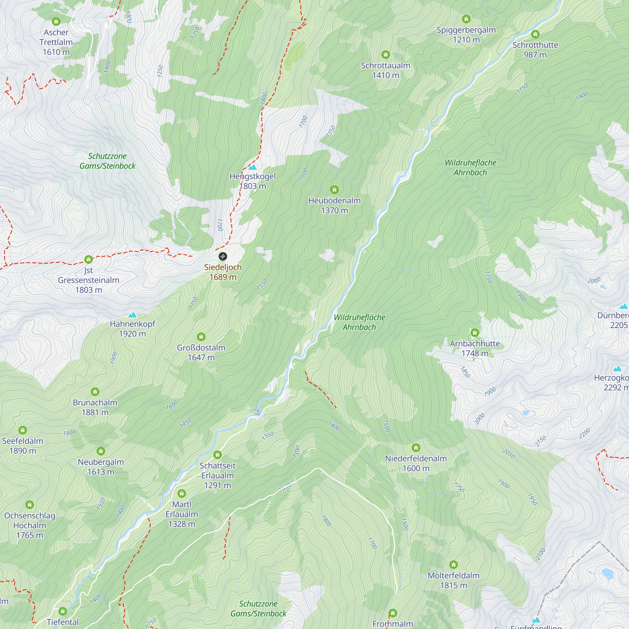 Knieau Grundalm map