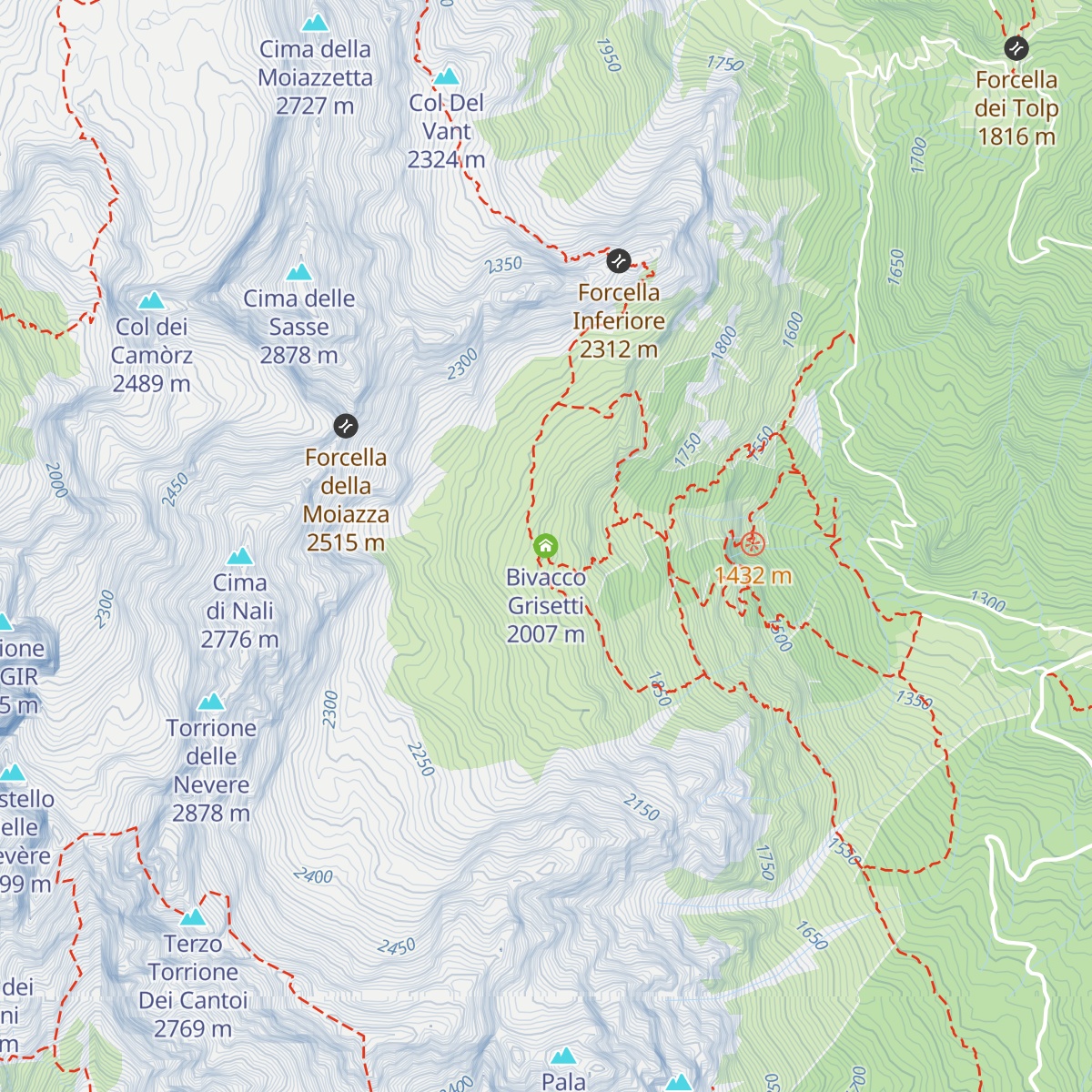Bivacco Grisetti map
