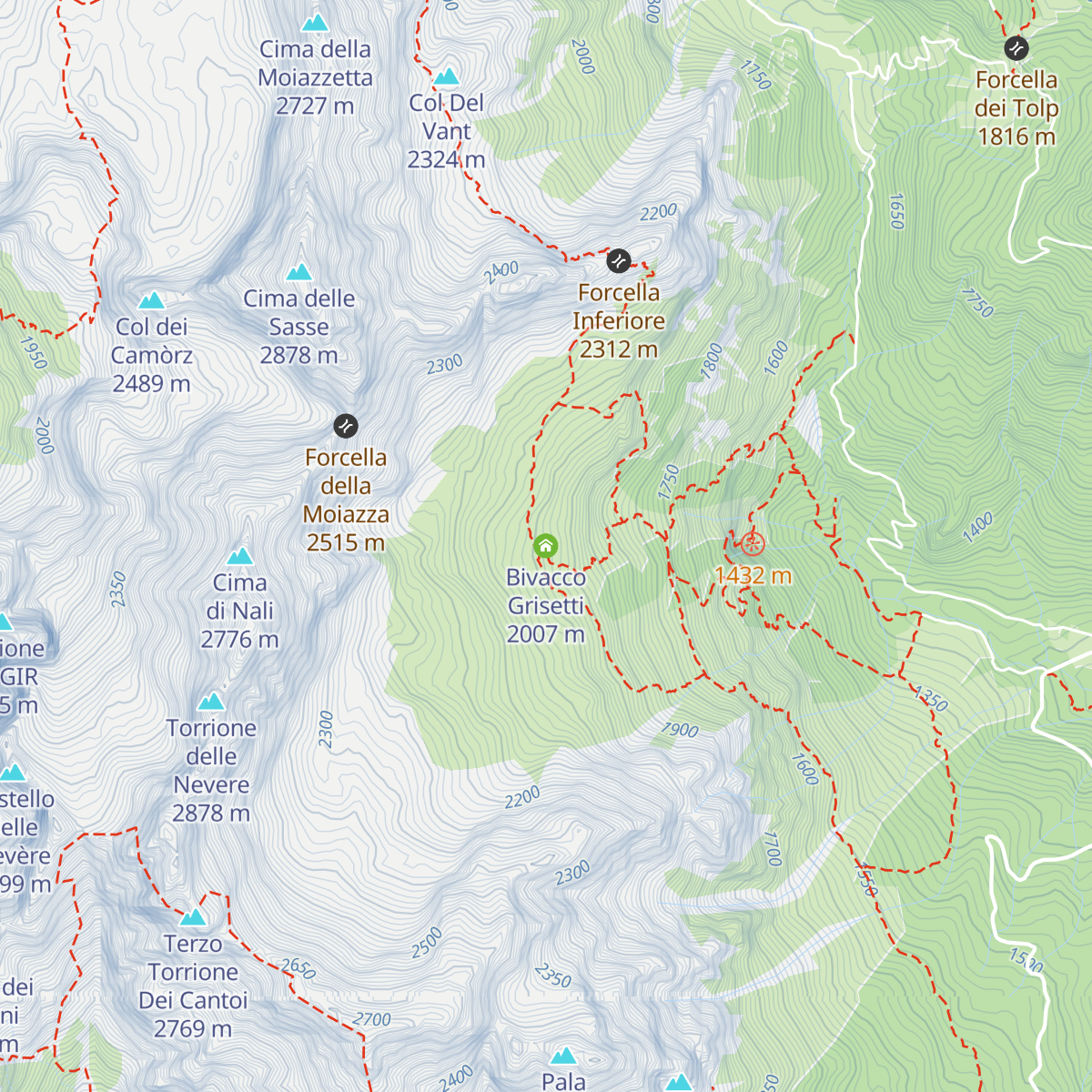 Bivacco Grisetti map