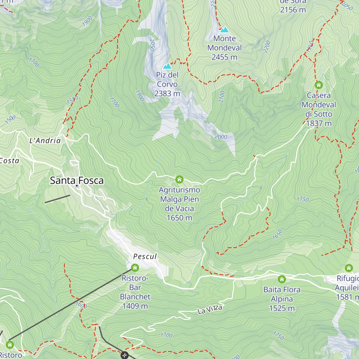 Agriturismo Malga Pien de Vacia map