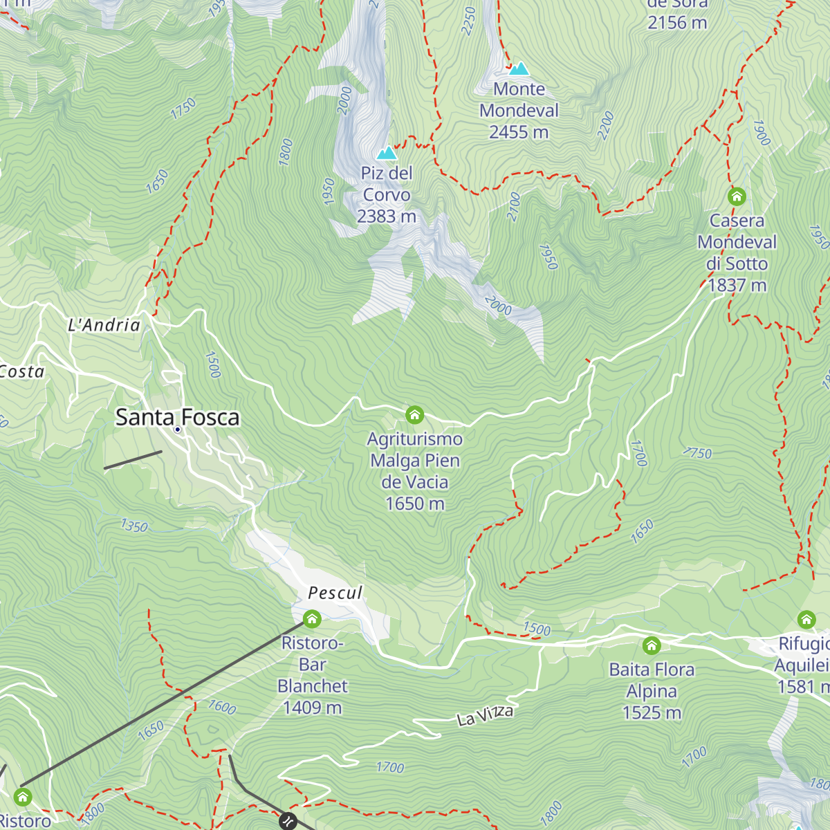 Agriturismo Malga Pien de Vacia map