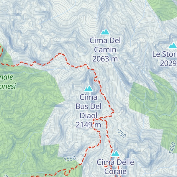 Map of Cima Bus Del Diaol