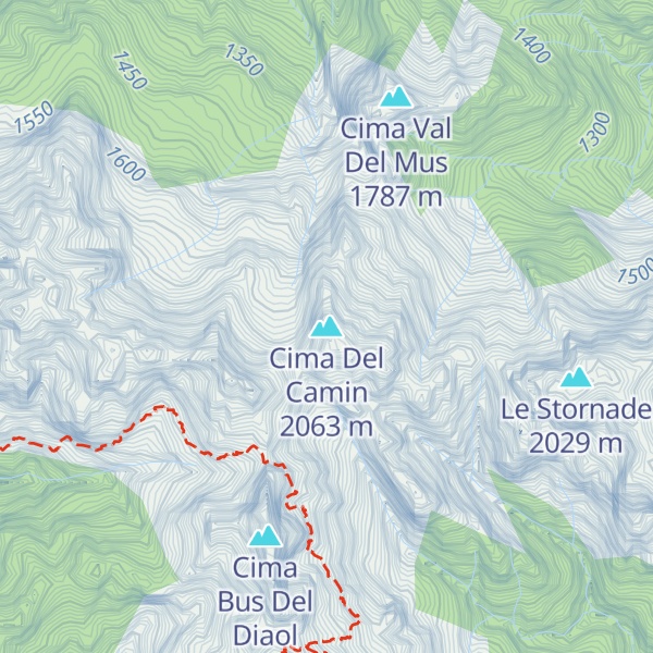 Map of Cima Del Camin