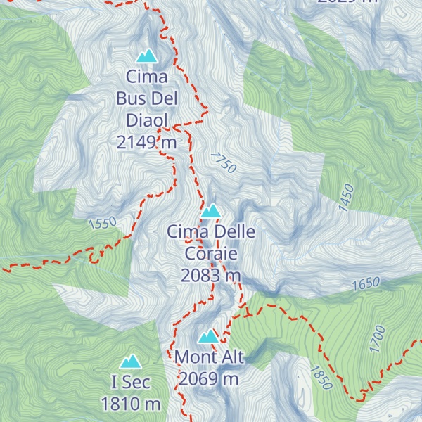 Map of Cima Delle Coraie