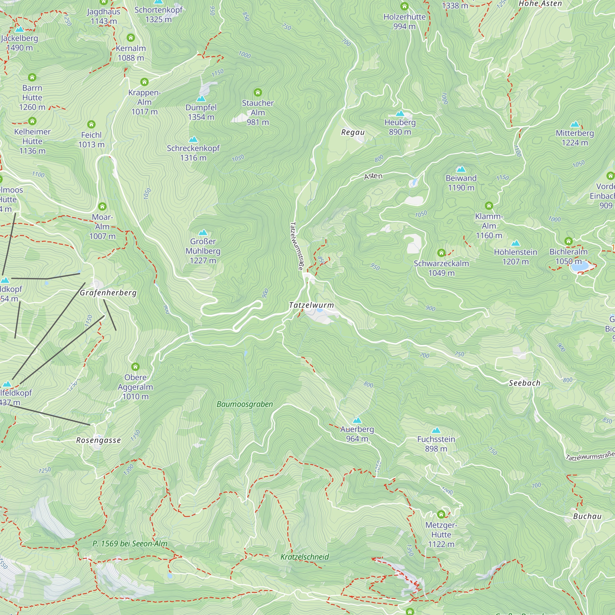 Feuriger Tatzlwurm map