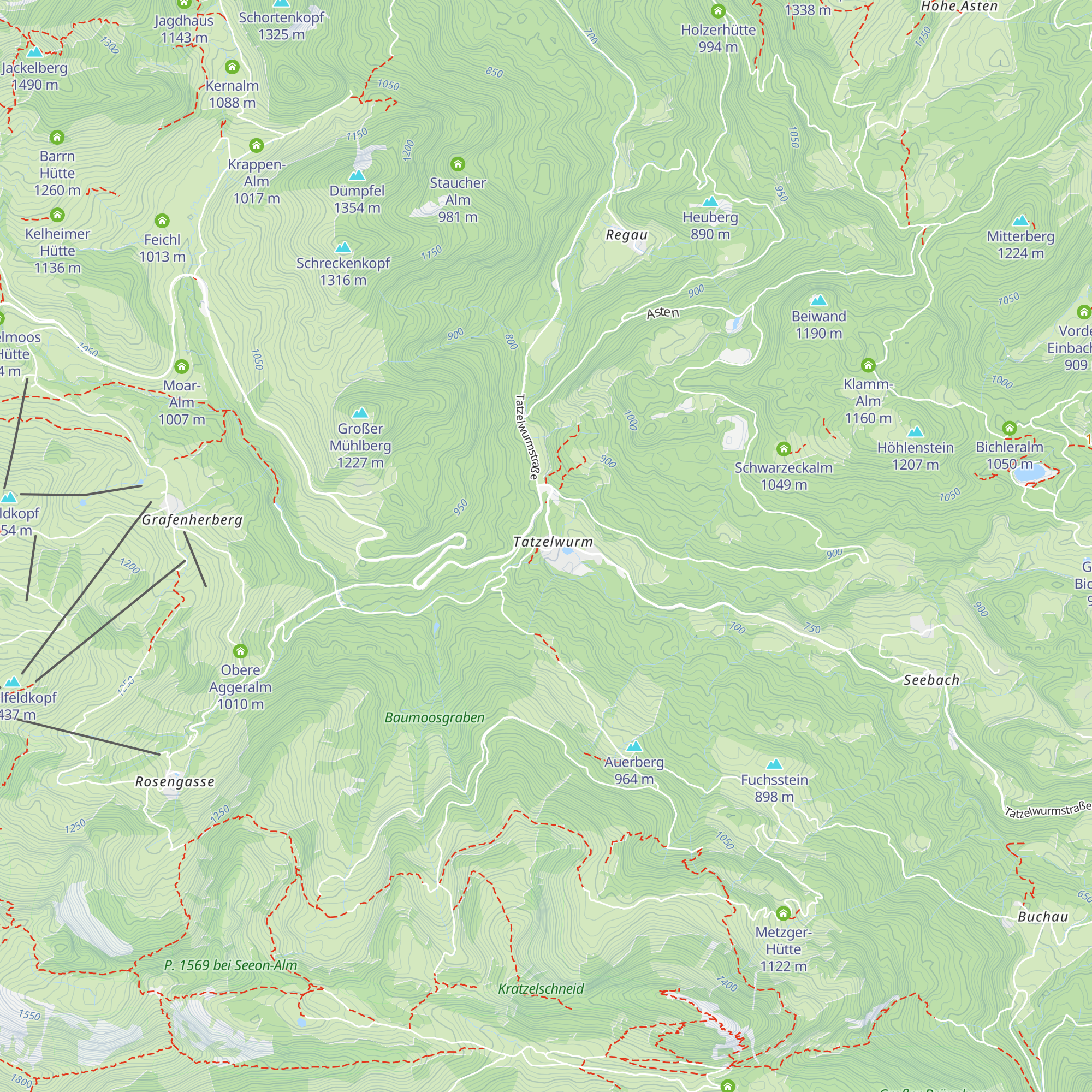 Feuriger Tatzlwurm map