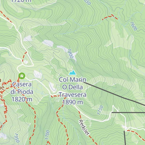 Map of Col Marin O Della Travesera