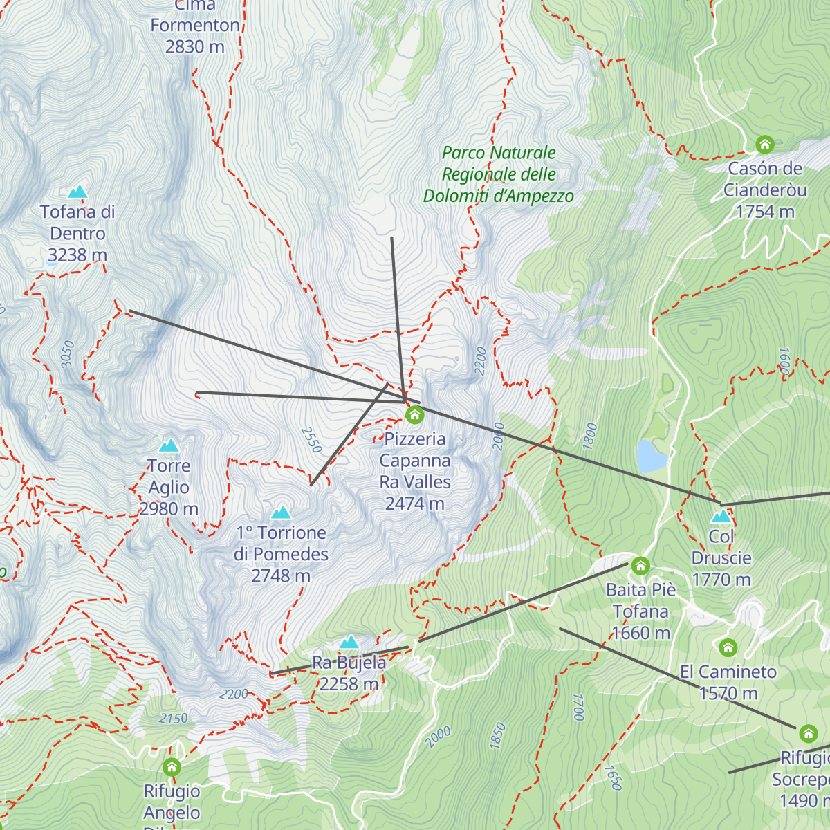 Pizzeria Capanna Ra Valles map