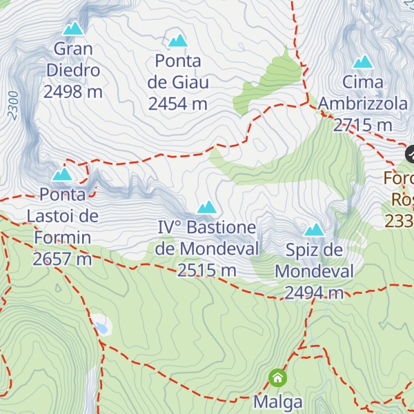 Map of IV° Bastione de Mondeval