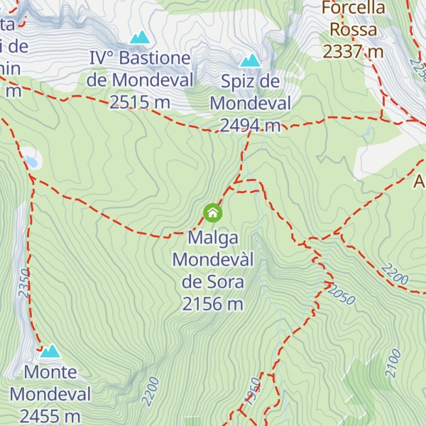 Map of Malga Mondevàl de Sora