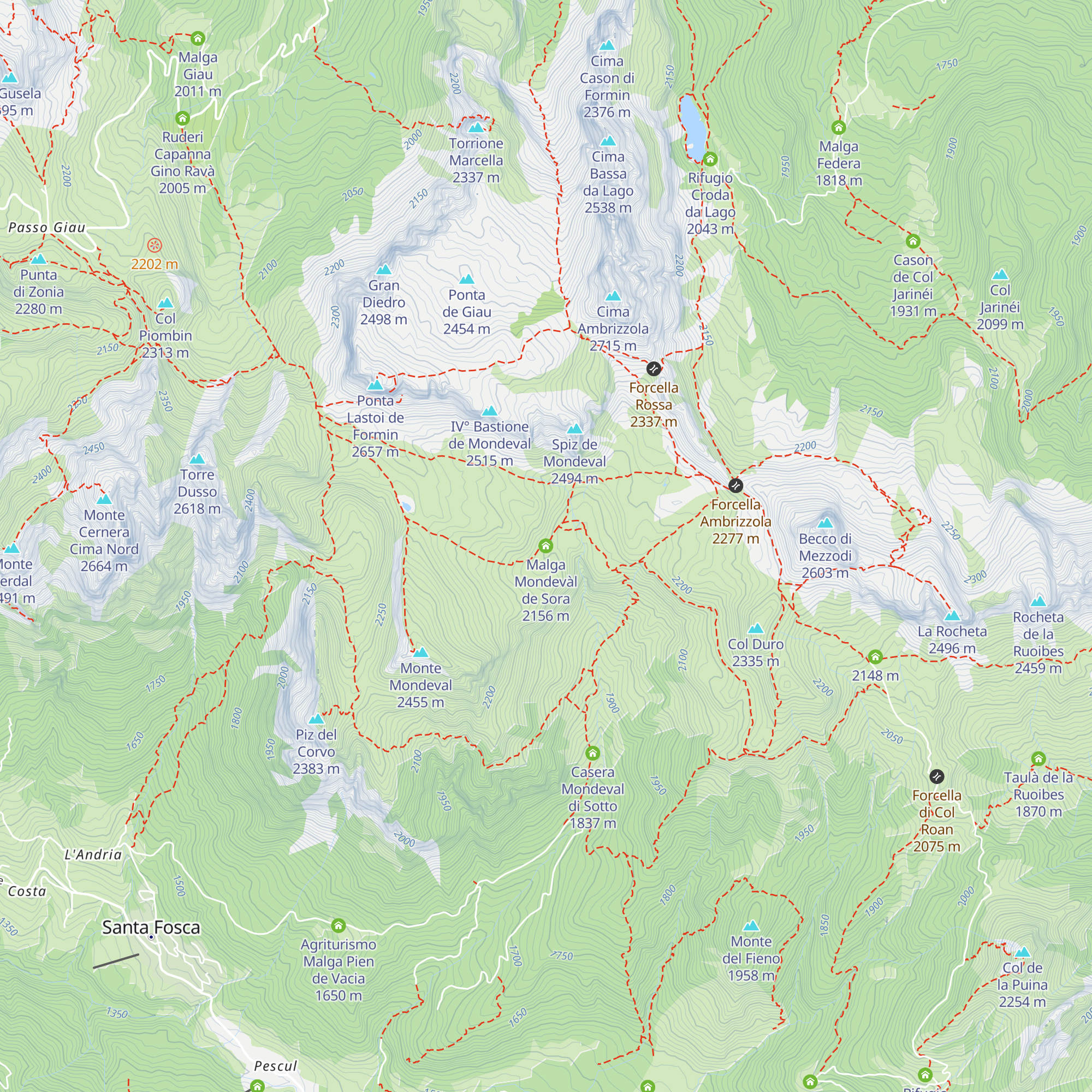 Malga Mondevàl de Sora map
