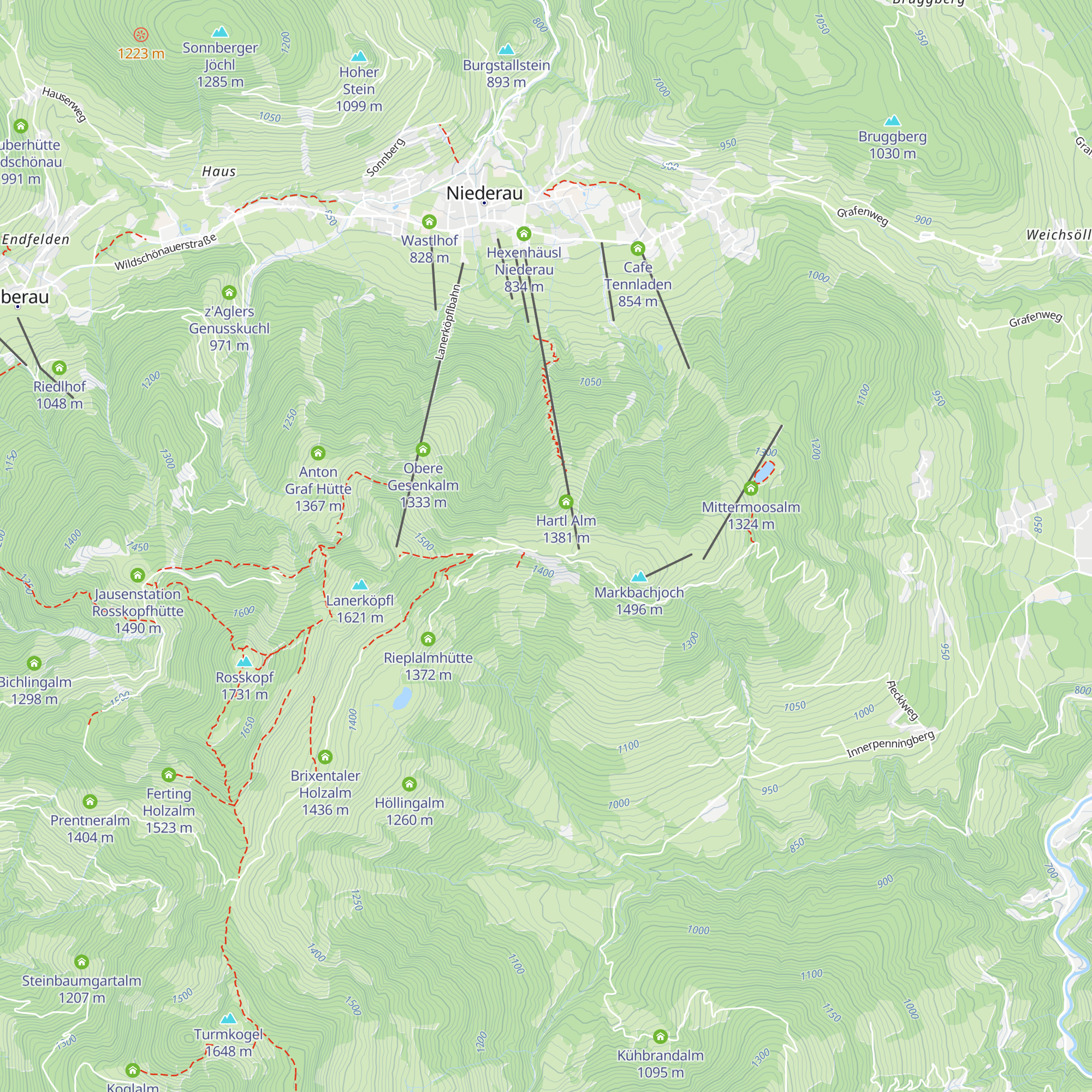 Markbachjochalm map