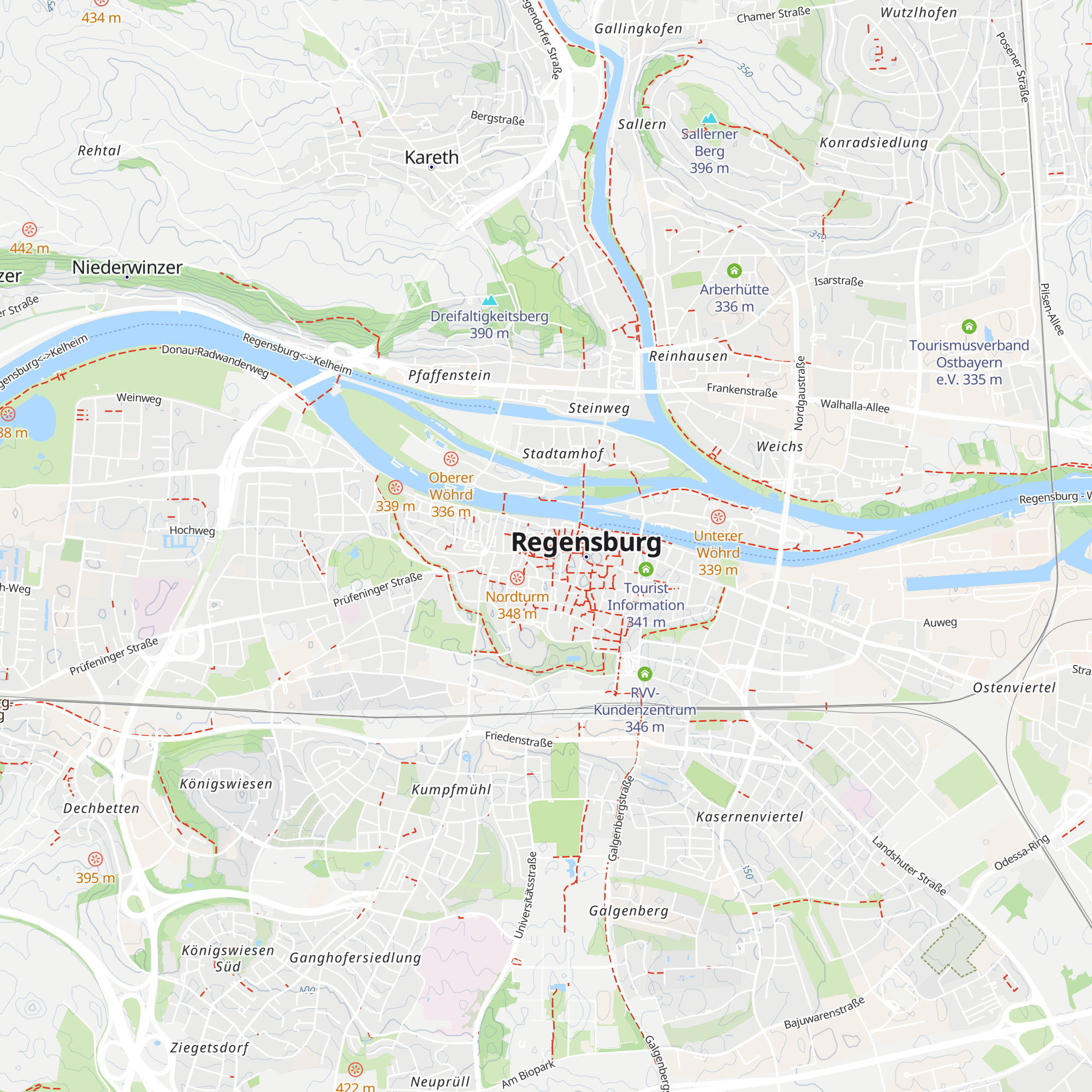 Tourist Information Regensburg map
