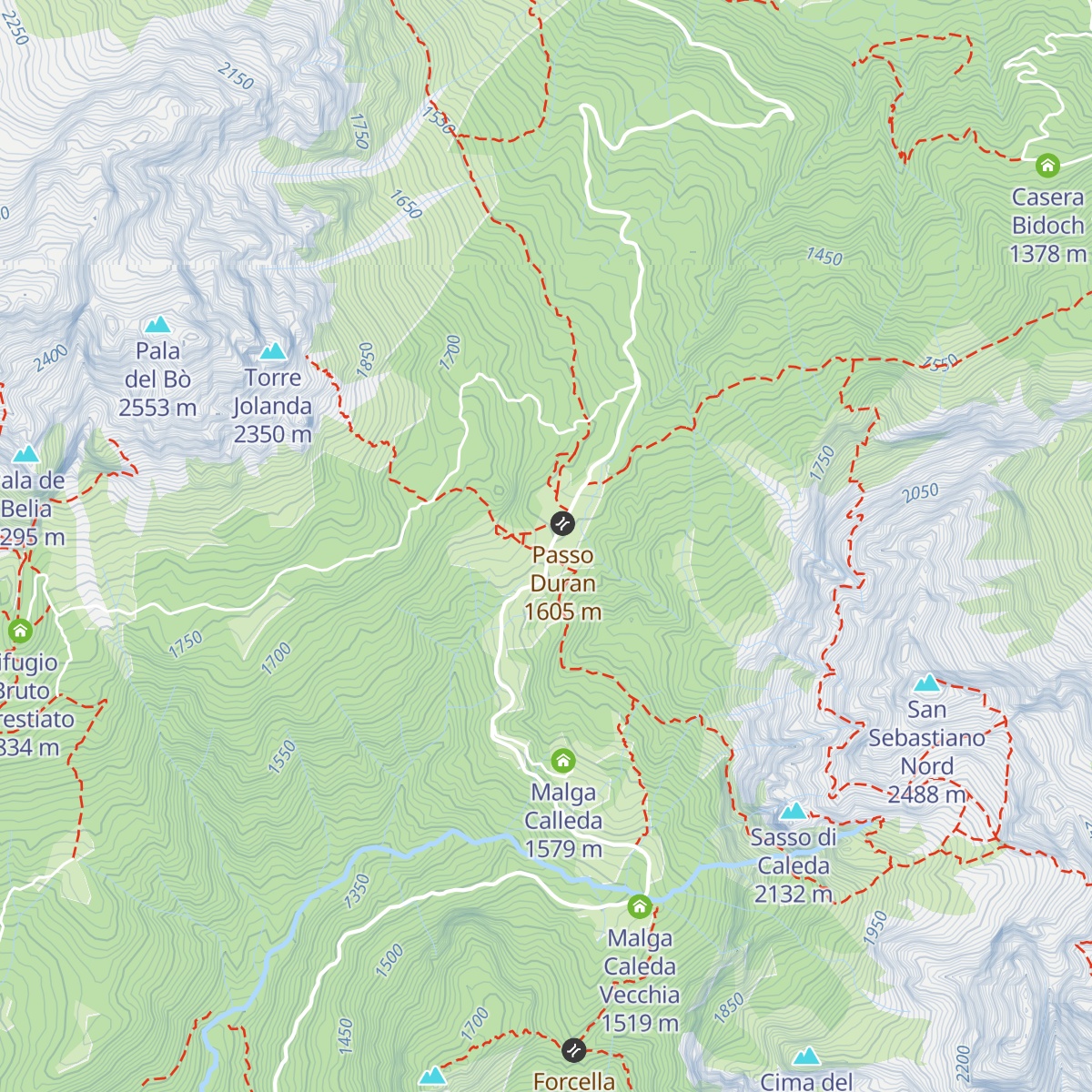 Rifugio Passo Duran "C.Tomè" map