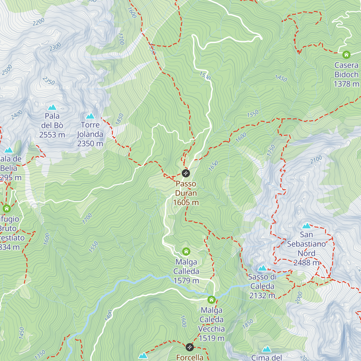 Rifugio Passo Duran "C.Tomè" map