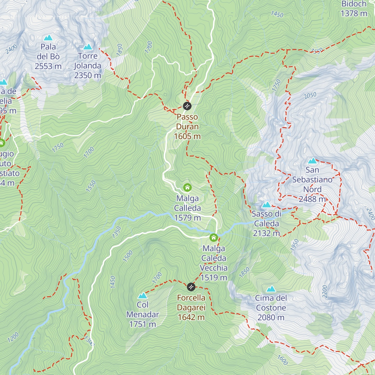 Malga Calleda map