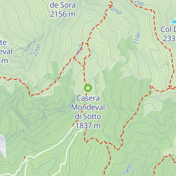 Map of Casera Mondeval di Sotto