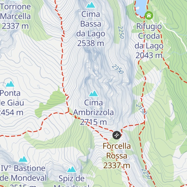 Map of Cima Ambrizzola