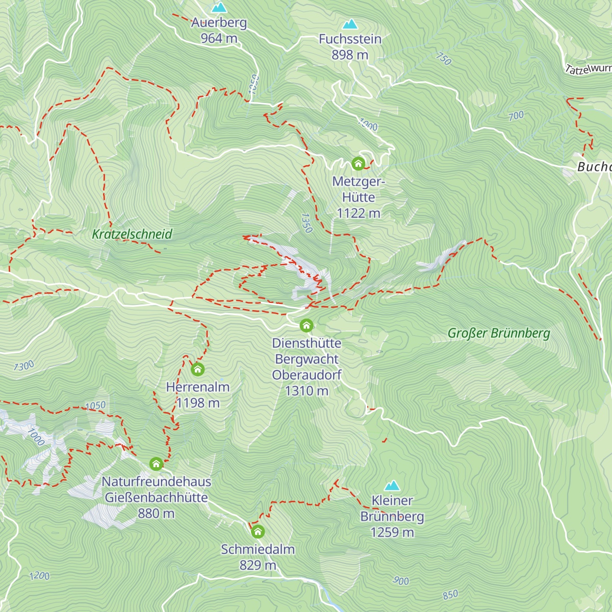 Brünnsteinhaus map